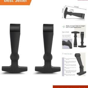 2-Pack Non-Slip Rubber Coolers Latches for Yeti & RTIC - Easy Installation